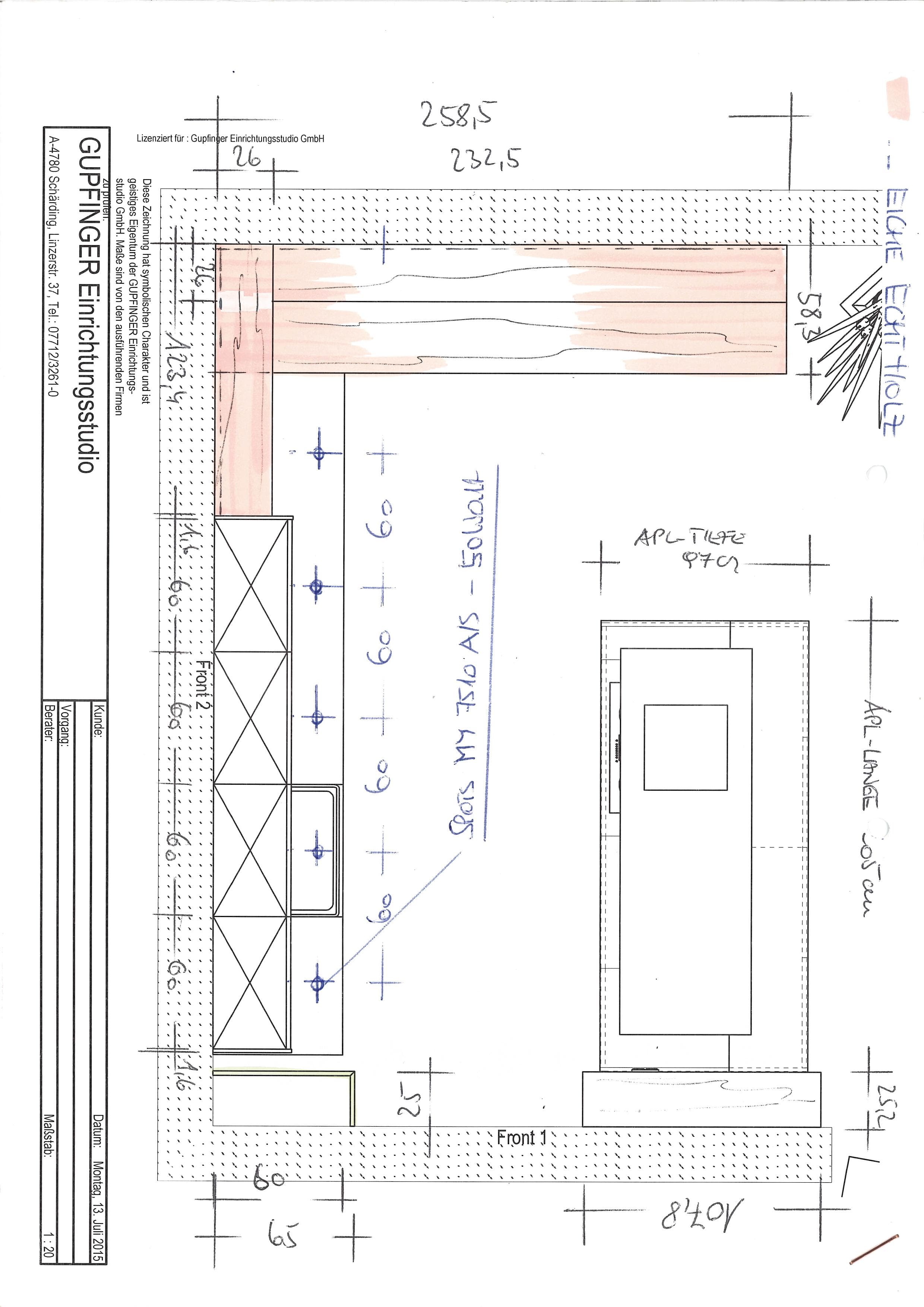 Beckermann - Modell Lenoardo / Silvia Wood Line - Ausstellungsküche